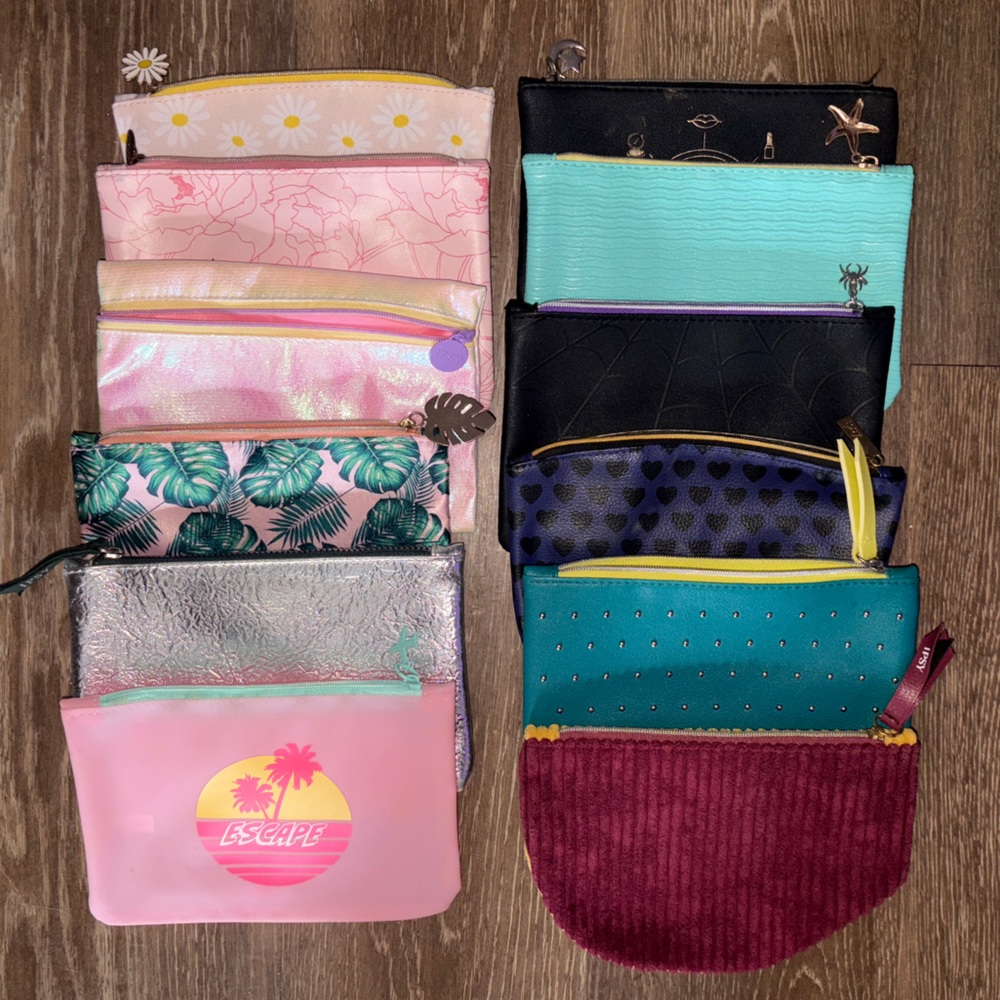 10 IPSY BAGS - Colorful Assorted Cosmetic Bags